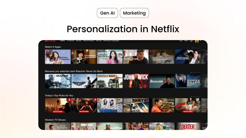 Example of Netflix Personalization